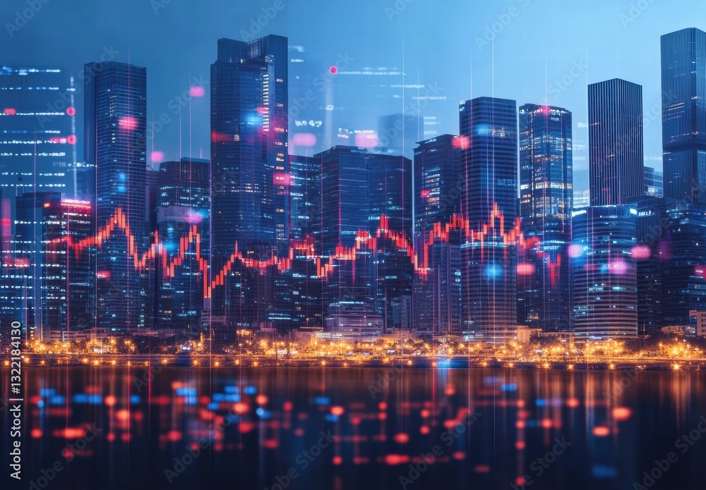 Fototapeta premium singapore skyline at night