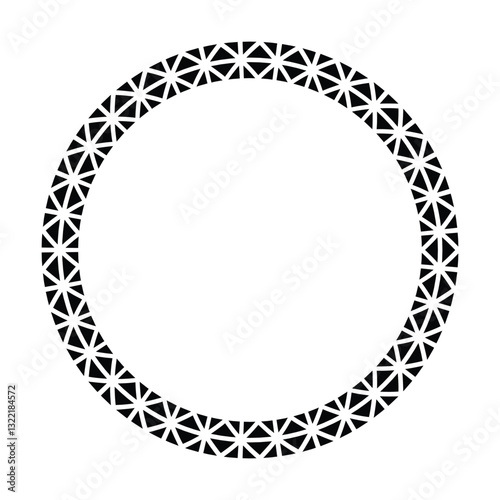 Circle border frame rounded design vector illustration in minimal modern simple isolated doodle design decorative element