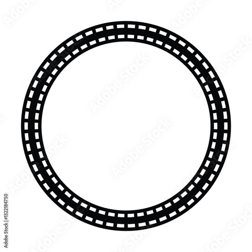 Circle border frame rounded design vector illustration in minimal modern simple isolated doodle design decorative element