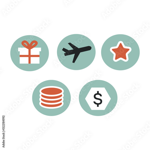 Set of bonus icons. Vector  minumal illustration set.	
