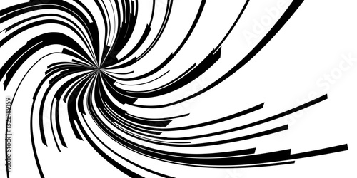 White Black Spiral Vortex Lines Background