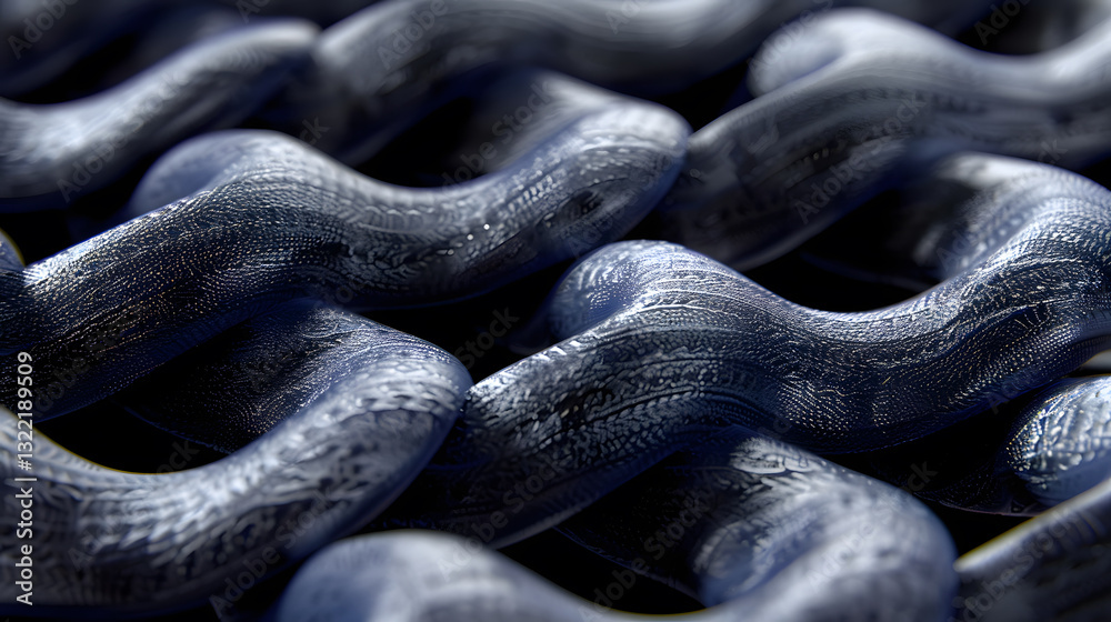 Fototapeta premium Chain Detail Texture: a close-up macro shot revealing an intricate texture and pattern