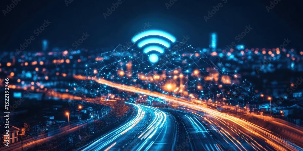 Fototapeta premium night city traffic