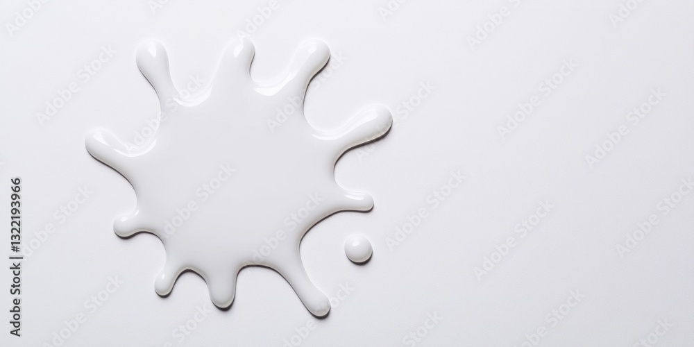 A white splash of paint on a white background. The splash is large and has a lot of detail A white splash of paint on a white background. The splash is large and has a lot of detail