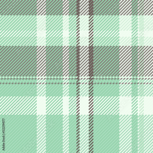 Soft mint green and gray plaid pattern.  Elegant textile texture ideal for fashion, home decor, and website backgrounds.  Subtle and sophisticated design evokes feelings of calmness and serenity.