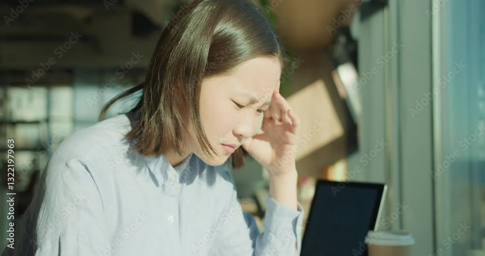 A young professional woman deeply analyzing documents at her workspace, showing determination and focus, with sunlight streaming into the modern office A young professional woman deeply analyzing documents at her workspace, showing determination and focus, with sunlight streaming into the modern office