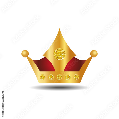 Golden crown on a white background