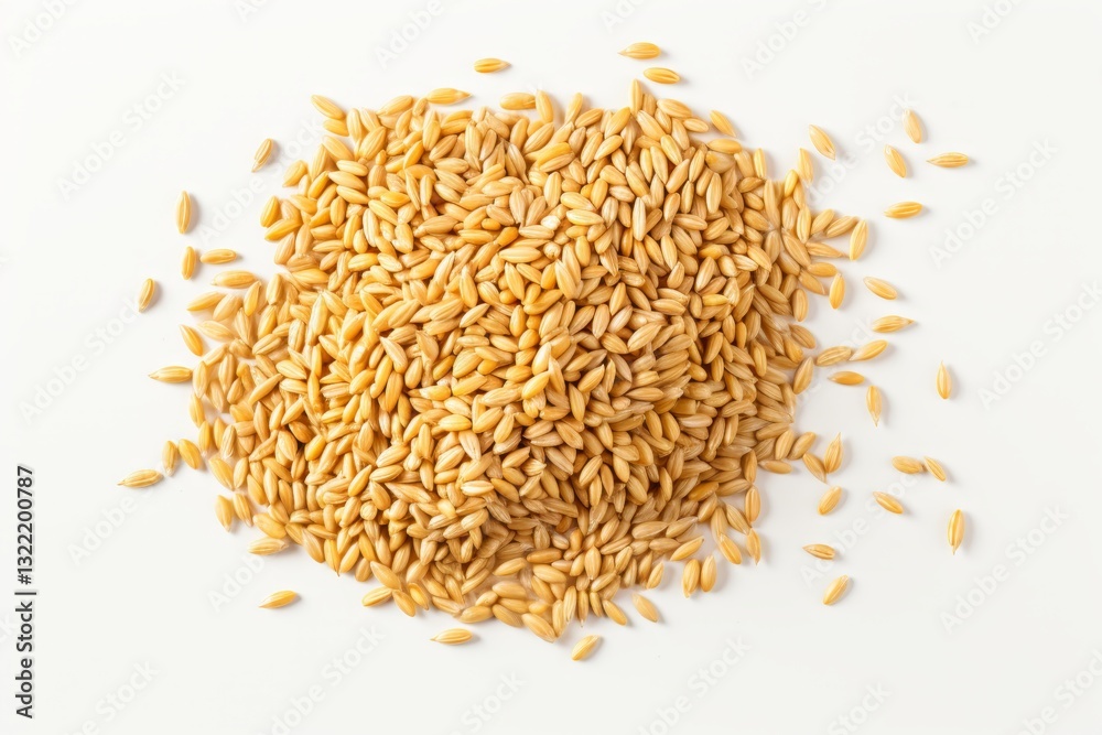 Pile of Uncooked Pearled Barley, a Nutritious and Healthy Grain, Isolated on White Background. Pile of Uncooked Pearled Barley, a Nutritious and Healthy Grain, Isolated on White Background.