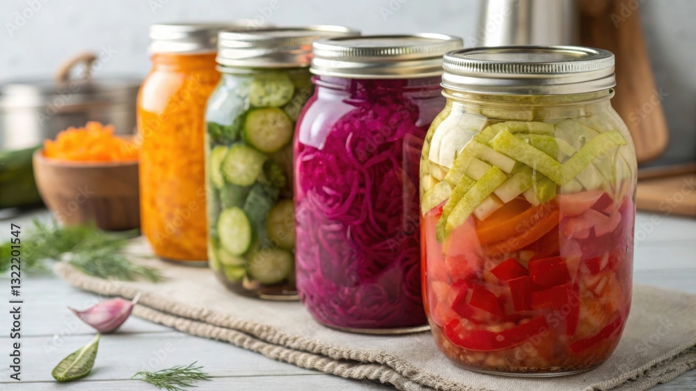 Close-up of vibrant probiotic fermentation in an artistic style. Close-up of vibrant probiotic fermentation in an artistic style.