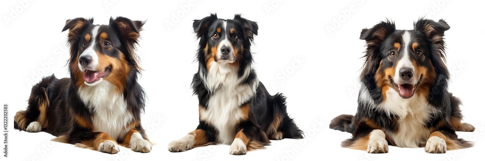 custom made wallpaper toronto digitalSet dog Australian shepherd isolated on transparent background. PNG. Generated AI