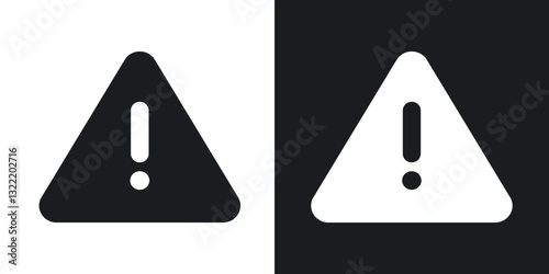 Attention icons in solid black and white collection