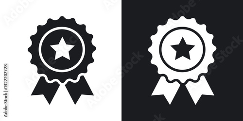 Badge icons in solid black and white collection