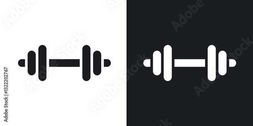 Barbell icons in solid black and white collection