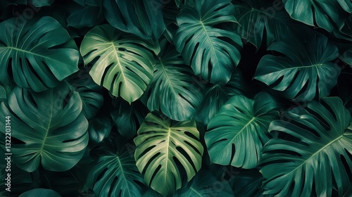 Wallpaper Mural Numerous vibrant green tropical leaves showing natural patterns and textures Torontodigital.ca
