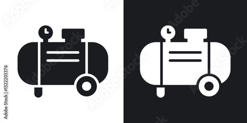 Compressor icons in solid black and white collection