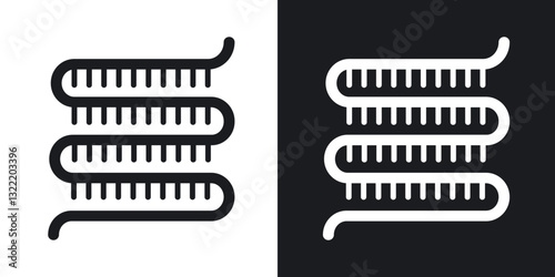 Condenser coil icons in solid black and white collection