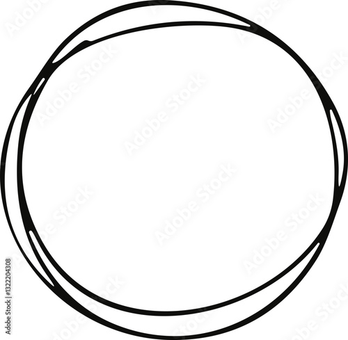 Hand drawn circle line sketch. Vector circular scribble doodle round circles for message note mark design element. Pencil or pen graffiti bubble or ball draft illustration
