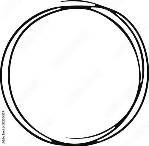 Hand drawn circle line sketch. Vector circular scribble doodle round circles for message note mark design element. Pencil or pen graffiti bubble or ball draft illustration