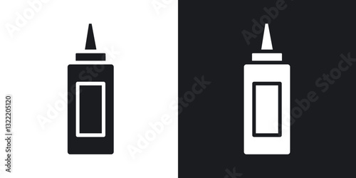 Ketchup icons in solid black and white collection