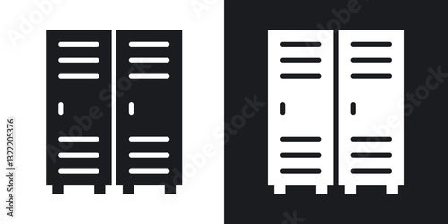 Locker icons in solid black and white collection