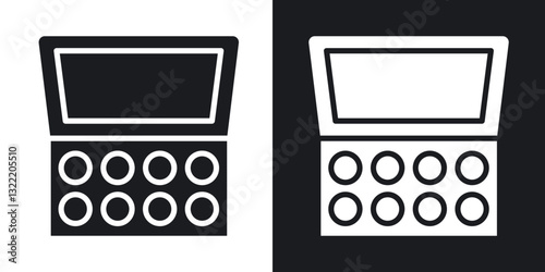 Makeup palette icons in solid black and white collection
