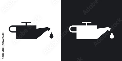 Oil can icons in solid black and white collection