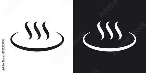 Onsen icons in solid black and white collection