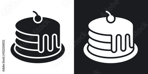 Pancakes icons in solid black and white collection