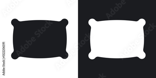 Pillow icons in solid black and white collection