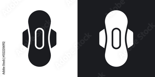 Sanitary pad icons in solid black and white collection