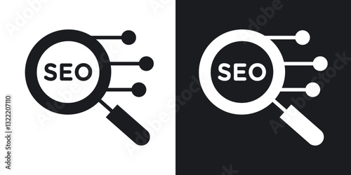SEO icons in solid black and white collection