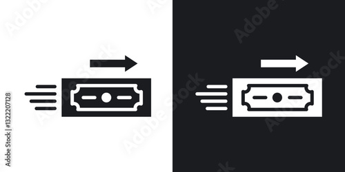 Send money icons in solid black and white collection