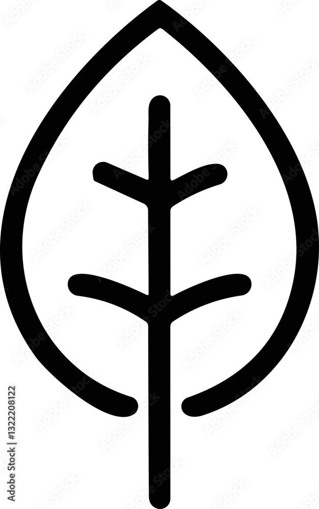 Leaf simple line icon. Leaves of trees and plants, Leaves icon , design for natural, eco, bio, and vegan labels. Vector Leaf simple line icon. Leaves of trees and plants, Leaves icon , design for natural, eco, bio, and vegan labels. Vector