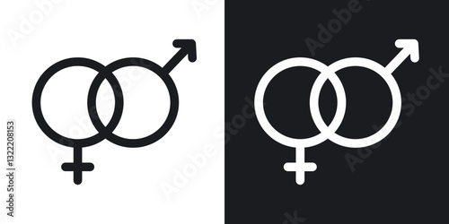 Unisex icons in solid black and white collection