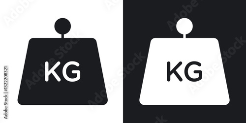 Weight icons in solid black and white collection