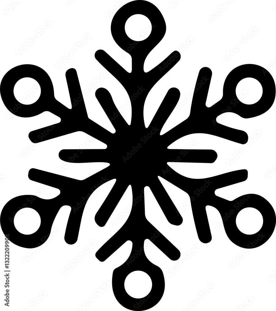 Obraz premium snowflakes thin line icon. simple snowflake, for report, presentation, diagram, web design. ice symbol