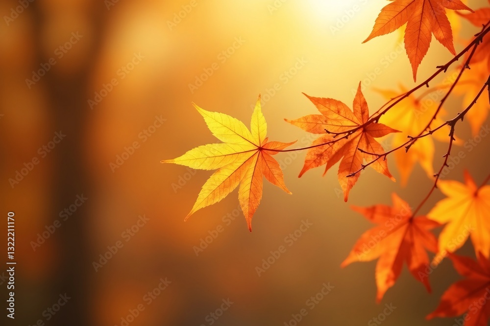 Golden Leaves Swirling in Warm Autumn Glow Golden Leaves Swirling in Warm Autumn Glow