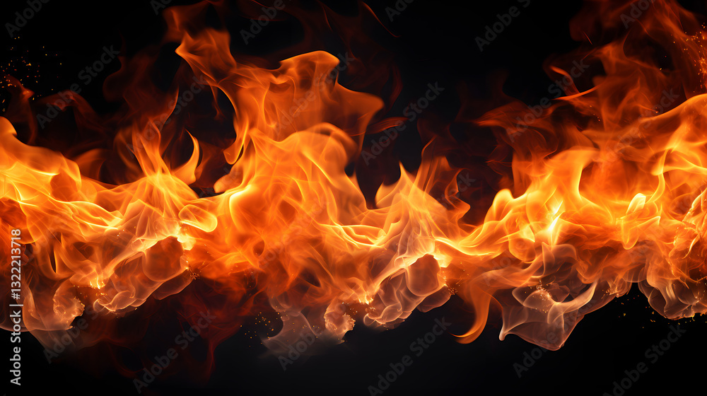 A long, orange flame