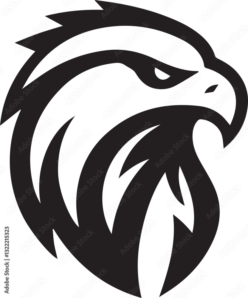 Obraz premium Vector Eagle Silhouette Black and White