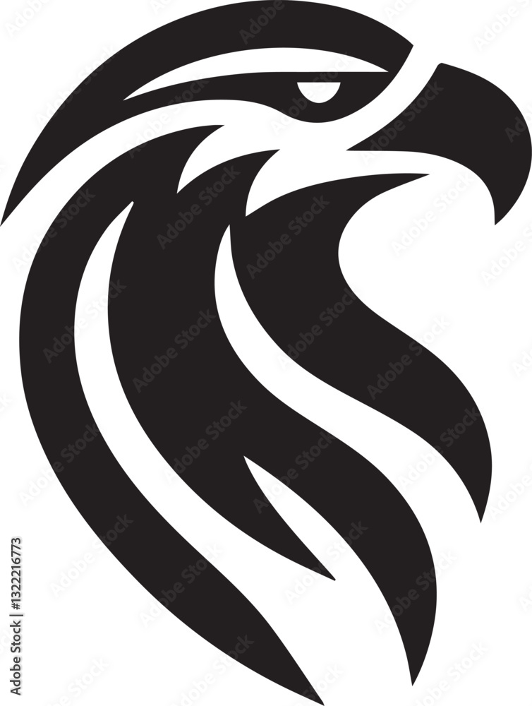 Naklejka premium Vector Eagle Silhouette Black and White