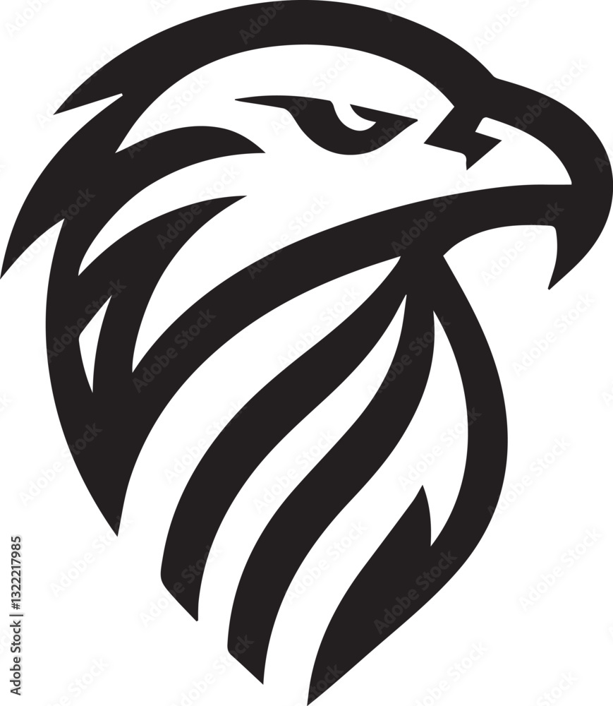 Naklejka premium Vector Eagle Silhouette Black and White