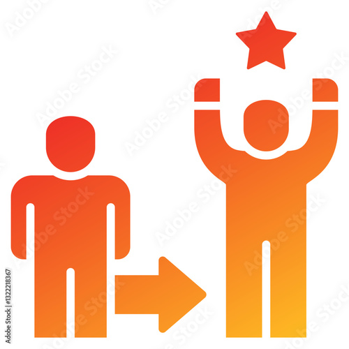 Succession Planning Glyph Gradient Icon