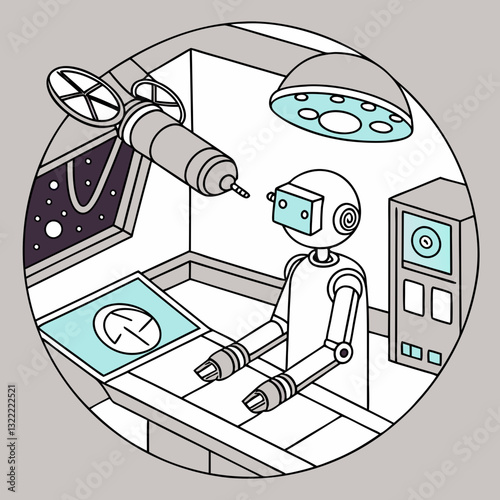 A robotic surgeon designed to operate in zero gravity for space missions.
