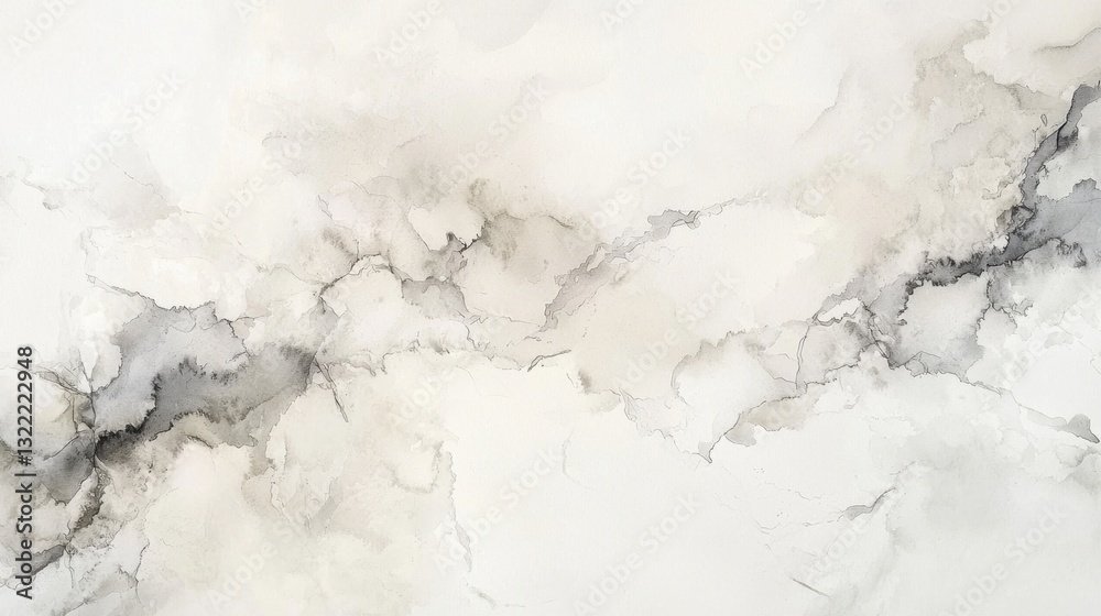 Obraz premium A fluid abstract composition features delicate gray and white tones resembling marble stone. The design flows seamlessly, showcasing organic patterns and textures