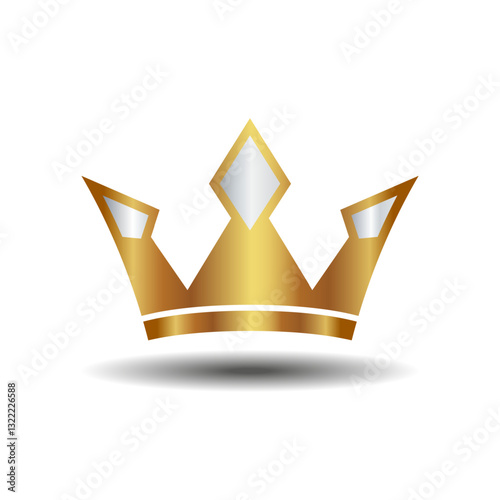 Golden crown on a white background