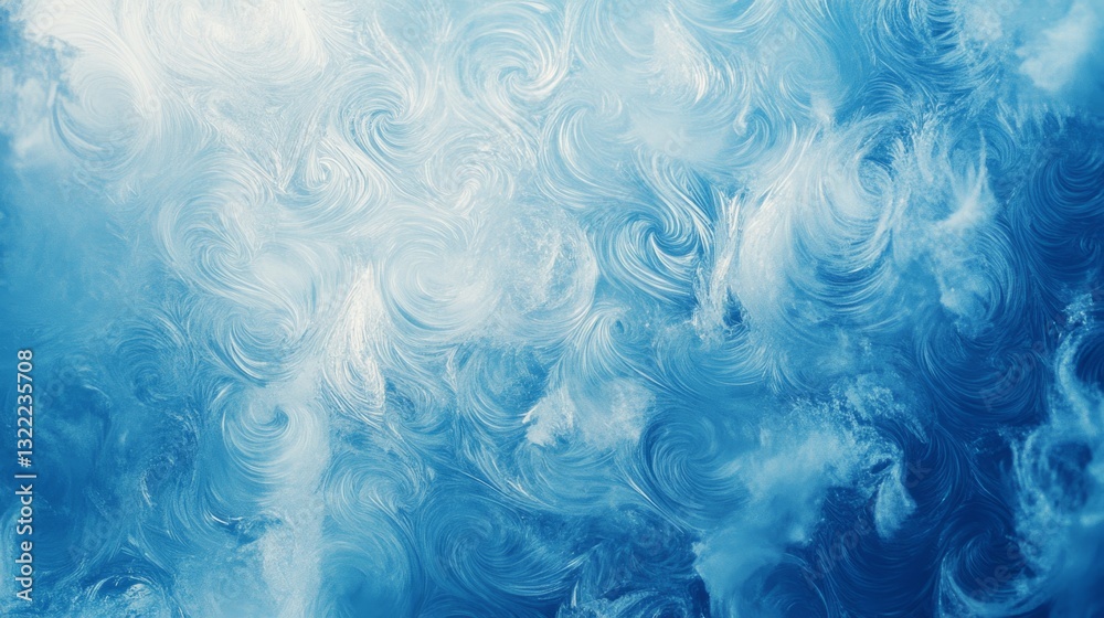 Whimsical swirls and curls reminiscent of icy frost dance across a cool blue background, evoking winter’s artistic beauty. Whimsical swirls and curls reminiscent of icy frost dance across a cool blue background, evoking winter’s artistic beauty.