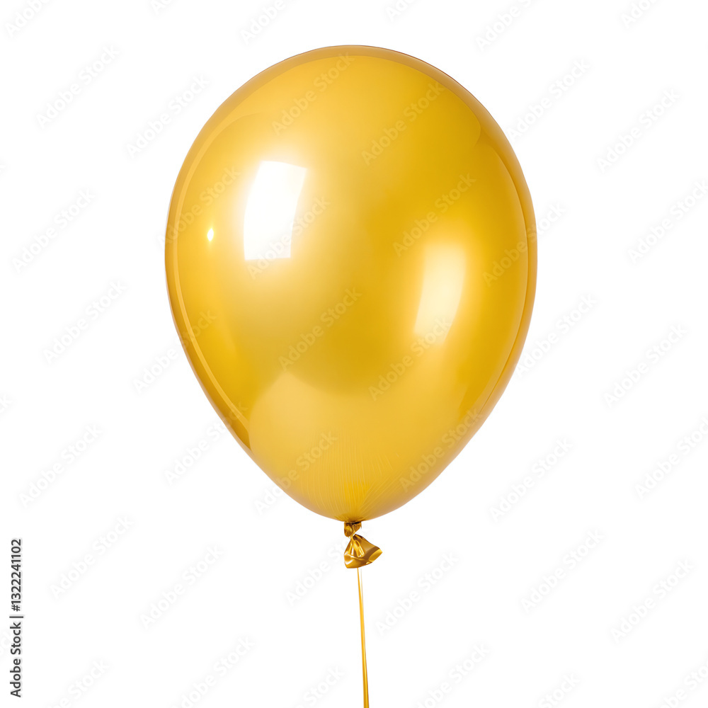 Shiny Golden Balloon Isolated on Transparent Background Shiny Golden Balloon Isolated on Transparent Background