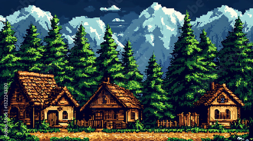 Retro 8-bit and 16-bit Pixel Art Background
