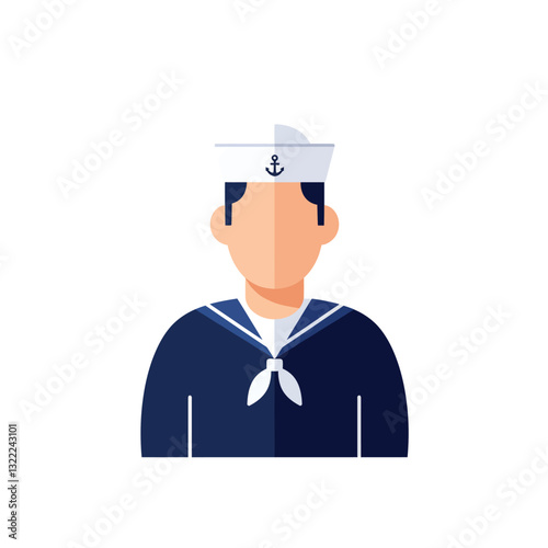 Sailor character design in flat style showcasing nautical attire vector art