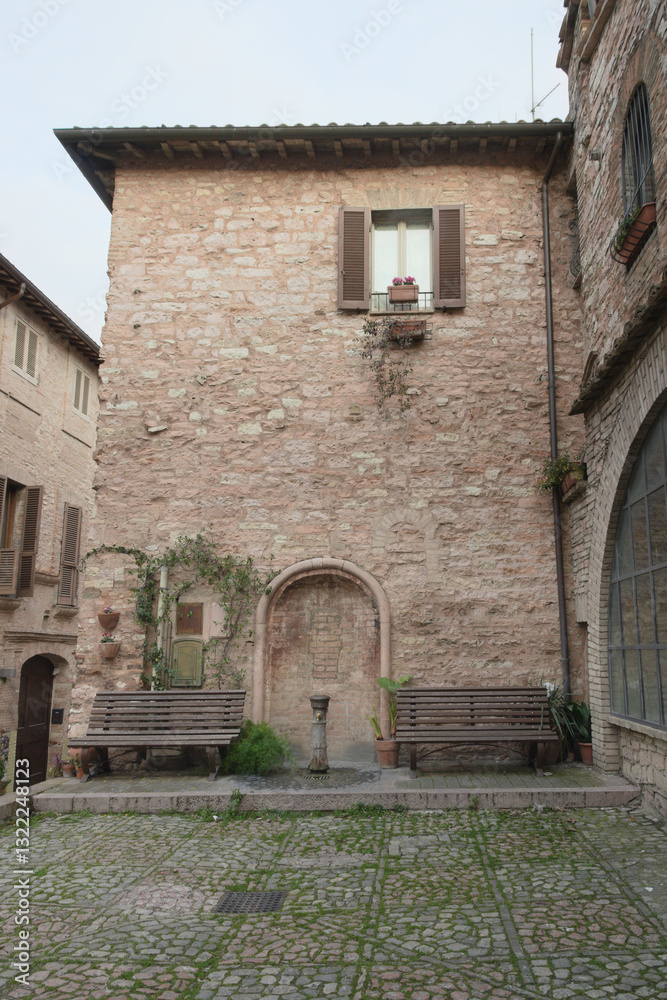 Fototapeta premium Ancient building in Spello, Umbria Region, Italy